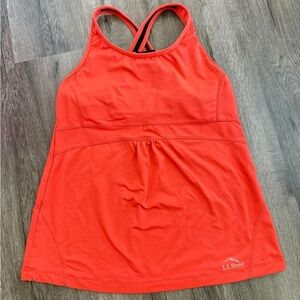 LL Bean Coral Orange Active Dress Athletic Workout Tank Top